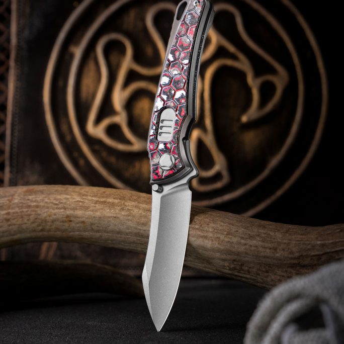 TALON AUTO / TUMBLED HANDLE / TUMBLED BLADE / FC-HONEYCOMB SNOWFIRE